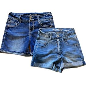 Lot Of 2 Wallflower Sz 3 Denim Shorts Luscious Curvy Fit + Sassy High Ri…